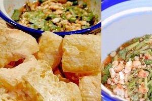 Đậu hủ chiên chấm nước sốt hạt điều